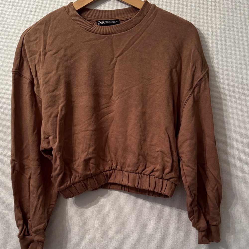 Zara Chestnut Cropped Pullover